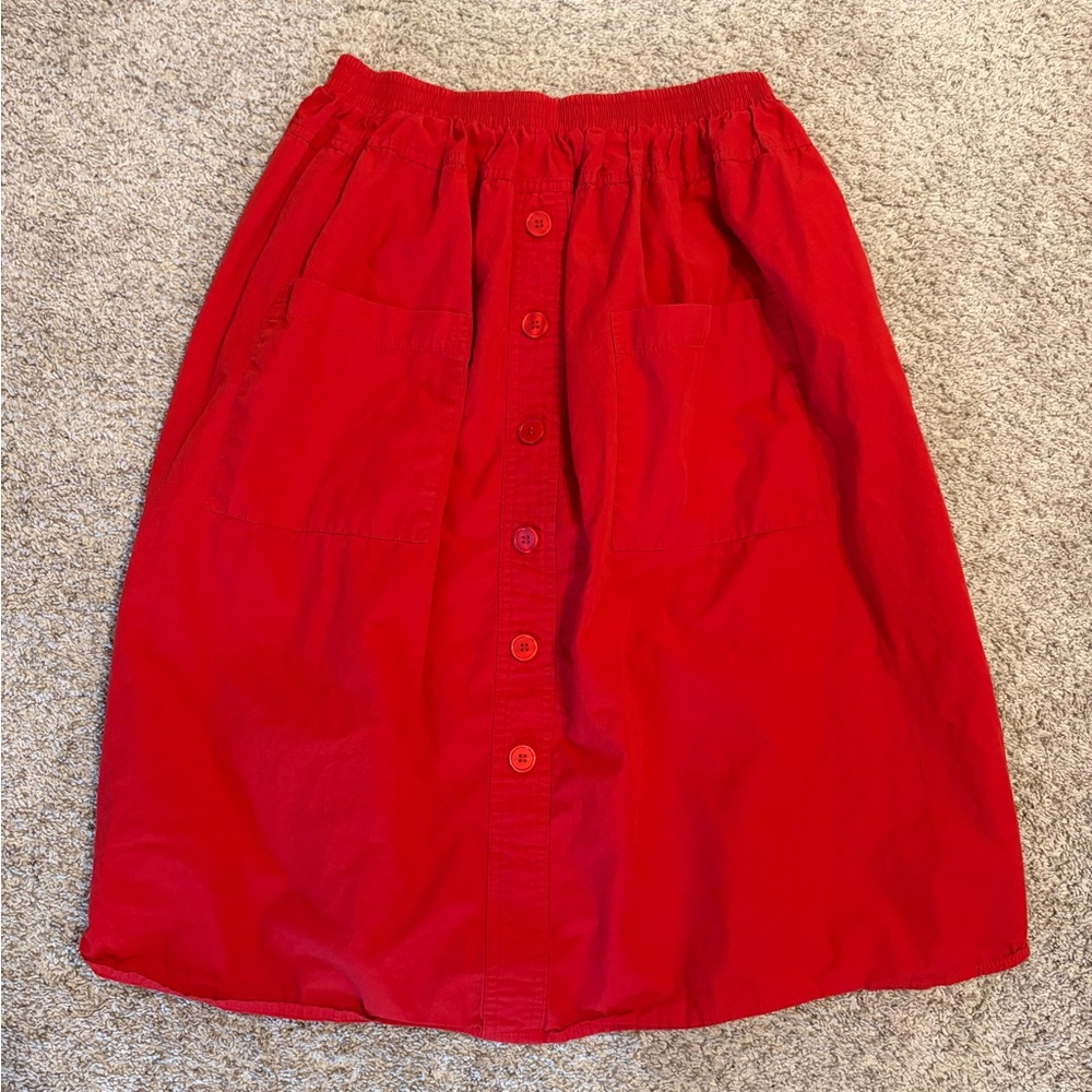 ASOS Maternity Red A-Line Button-Front Skirt